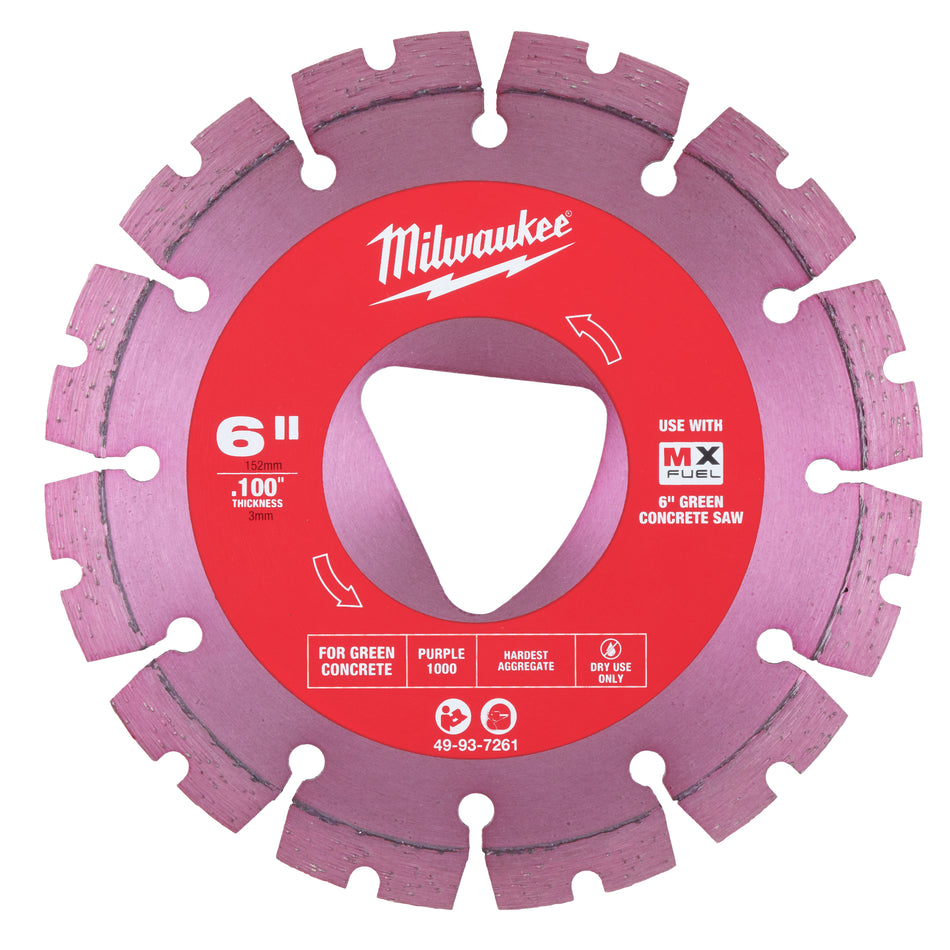 6" x .100" Purple Diamond Blade for Green Concrete