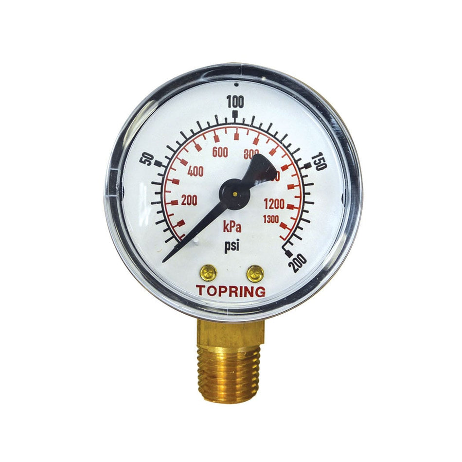 Manomètre à sec en acier 1-1/2 po 0 à 200 PSI