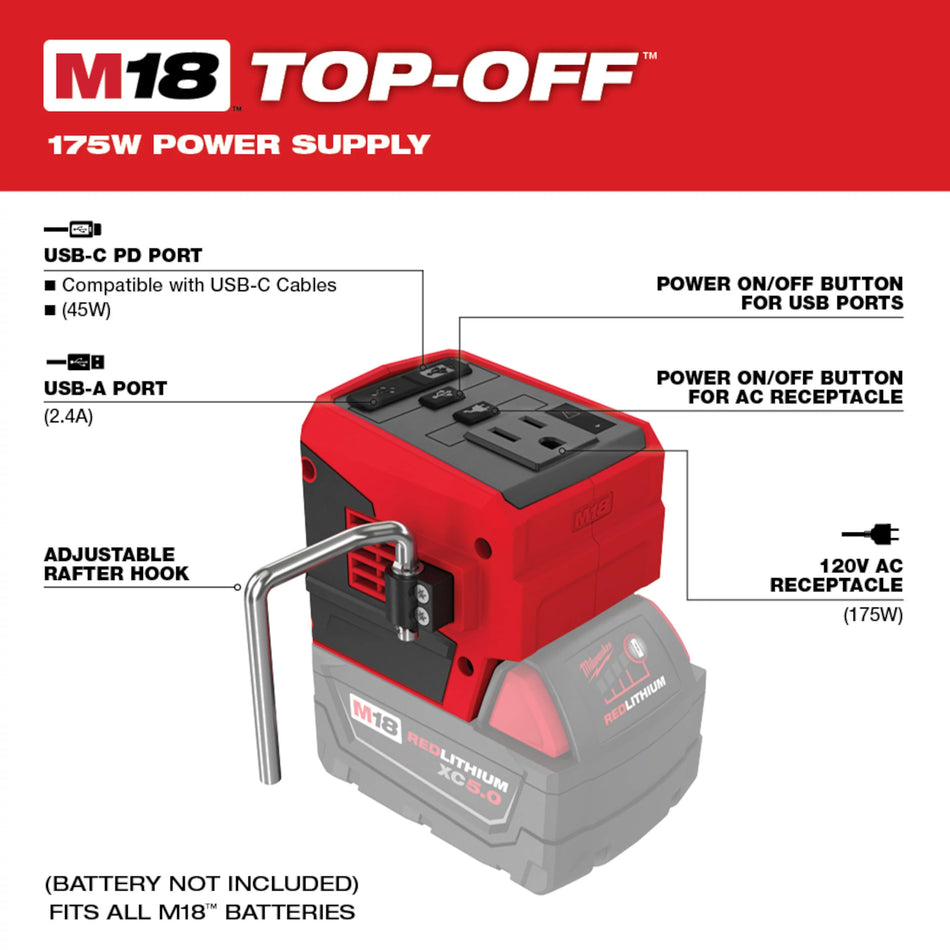 Bloc d’alimentation de 175 W M18MC TOP-OFFMC