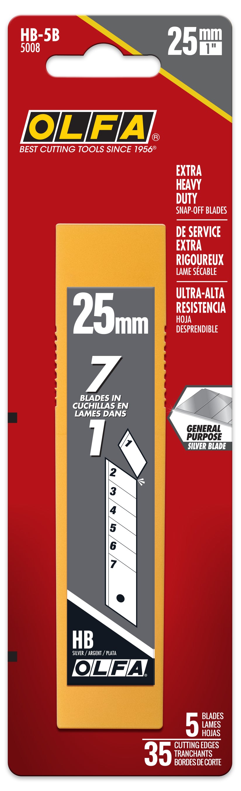 OLFA 25mm HB-5B Snap Blades, 5-pack