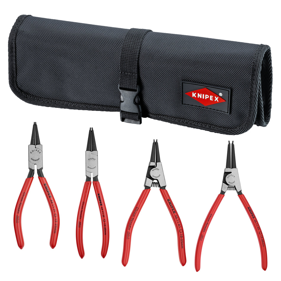 Pinces Circlip Réglées en rouleau d’outil, 4 pc