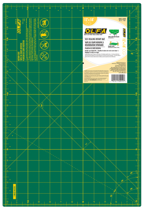 OLFA RM-CG 12 po x 18 po Double Sided Rotary Mat, Green