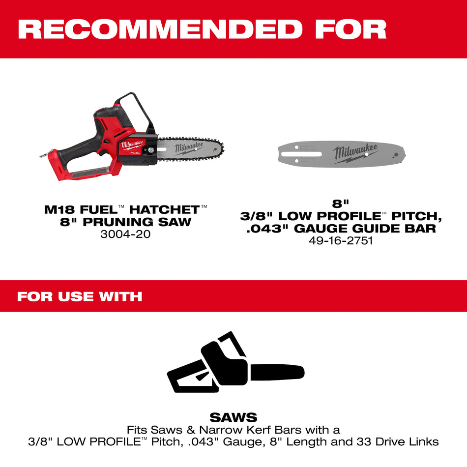 8 in. pruning saw chain