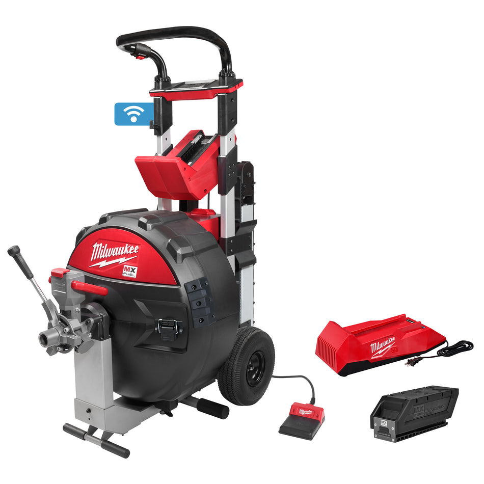 Machine à tambour d'égout sans fil MX FUEL Lithium-Ion avec POWERTREDZ