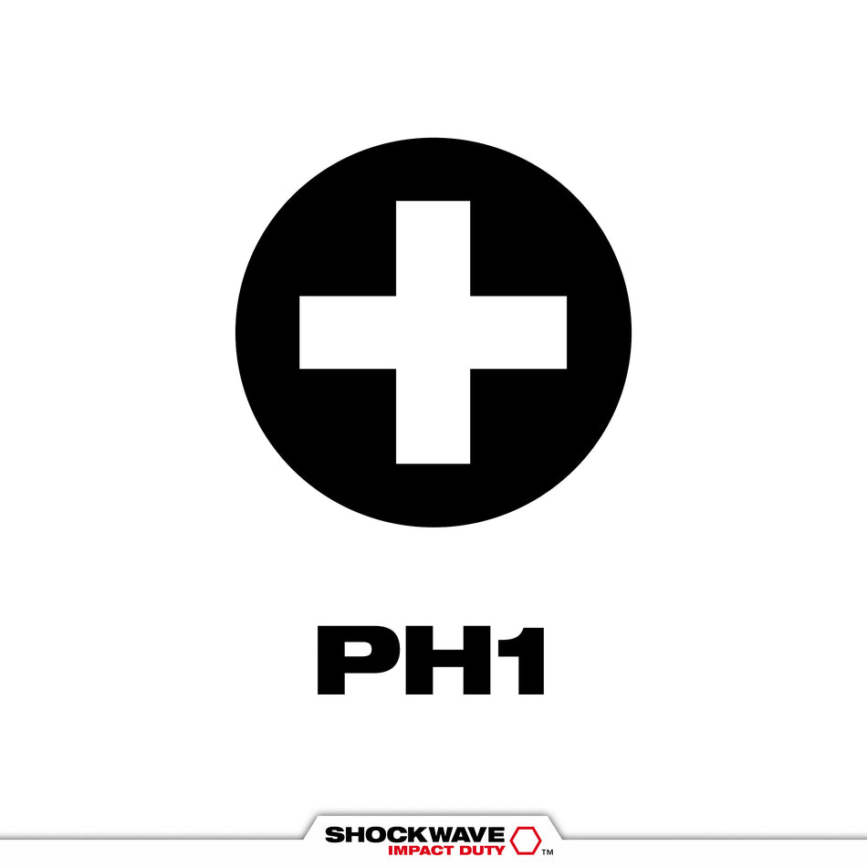 SHOCKWAVE™ 2 po. PH1 Embouts pour visseuse à percussion 5PK