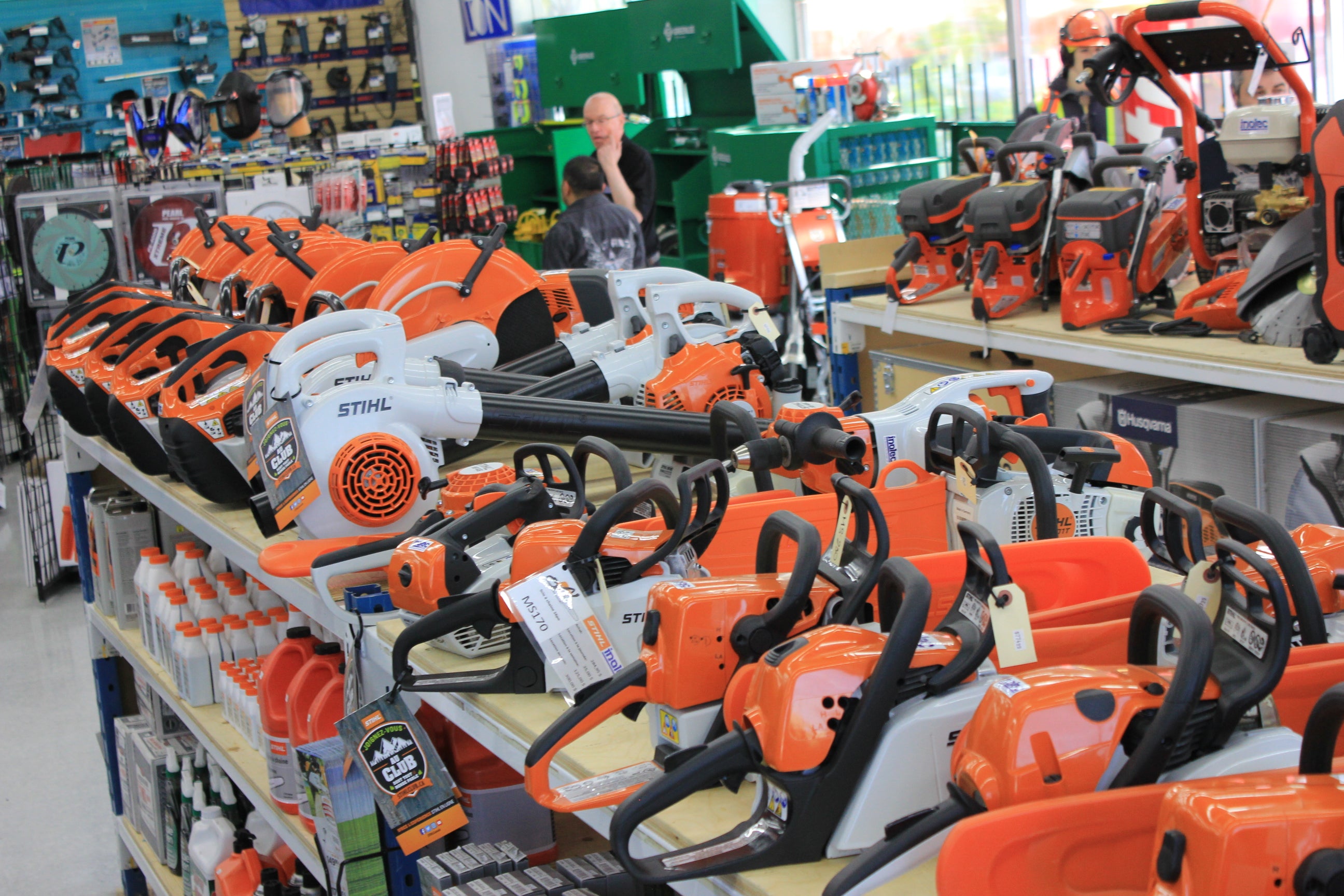 Row of products in a store
