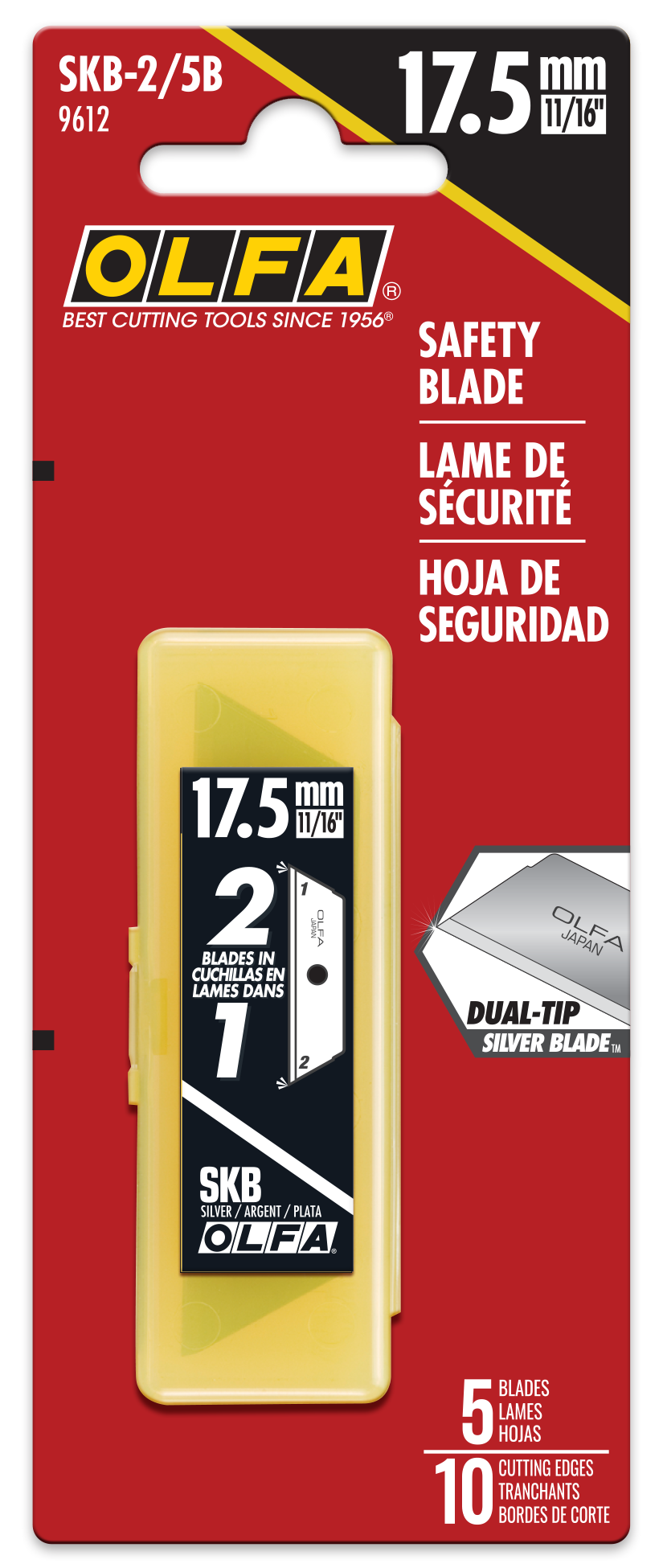 OLFA SKB-2/10B Dual-Edge Safety Blades, 10pk