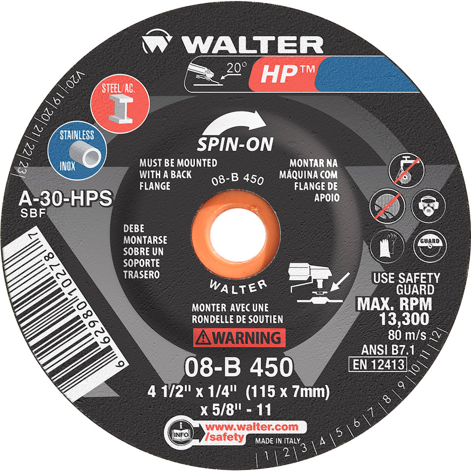 4-1/2X1/4 HP MEULE/RECT SPIN-ON