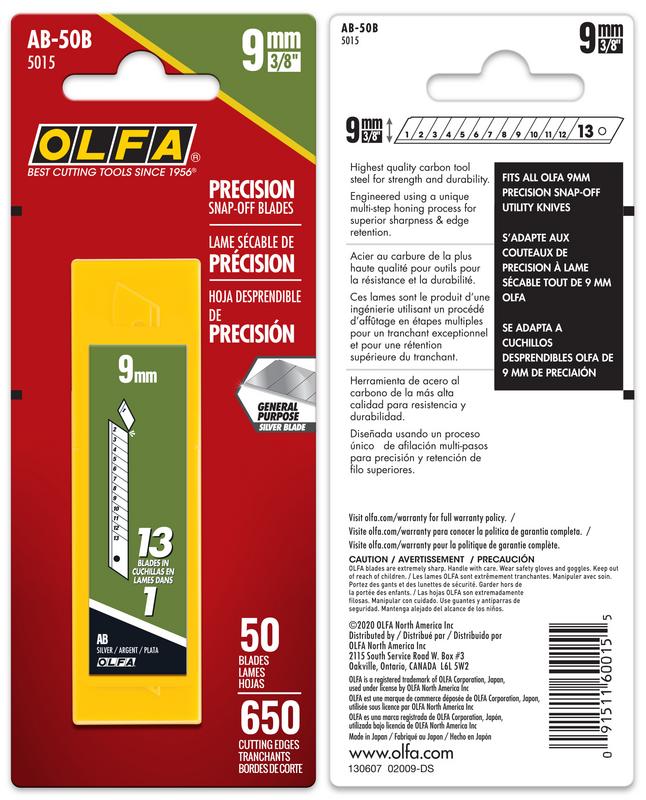 OLFA 9mm AB-50B Snap Blades, 50pk