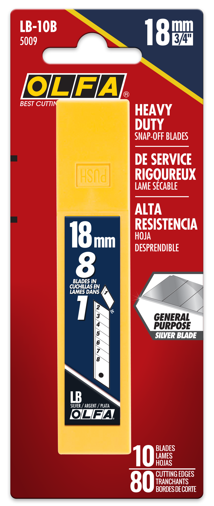 OLFA 18mm LB-10B Snap Blades, 10pk
