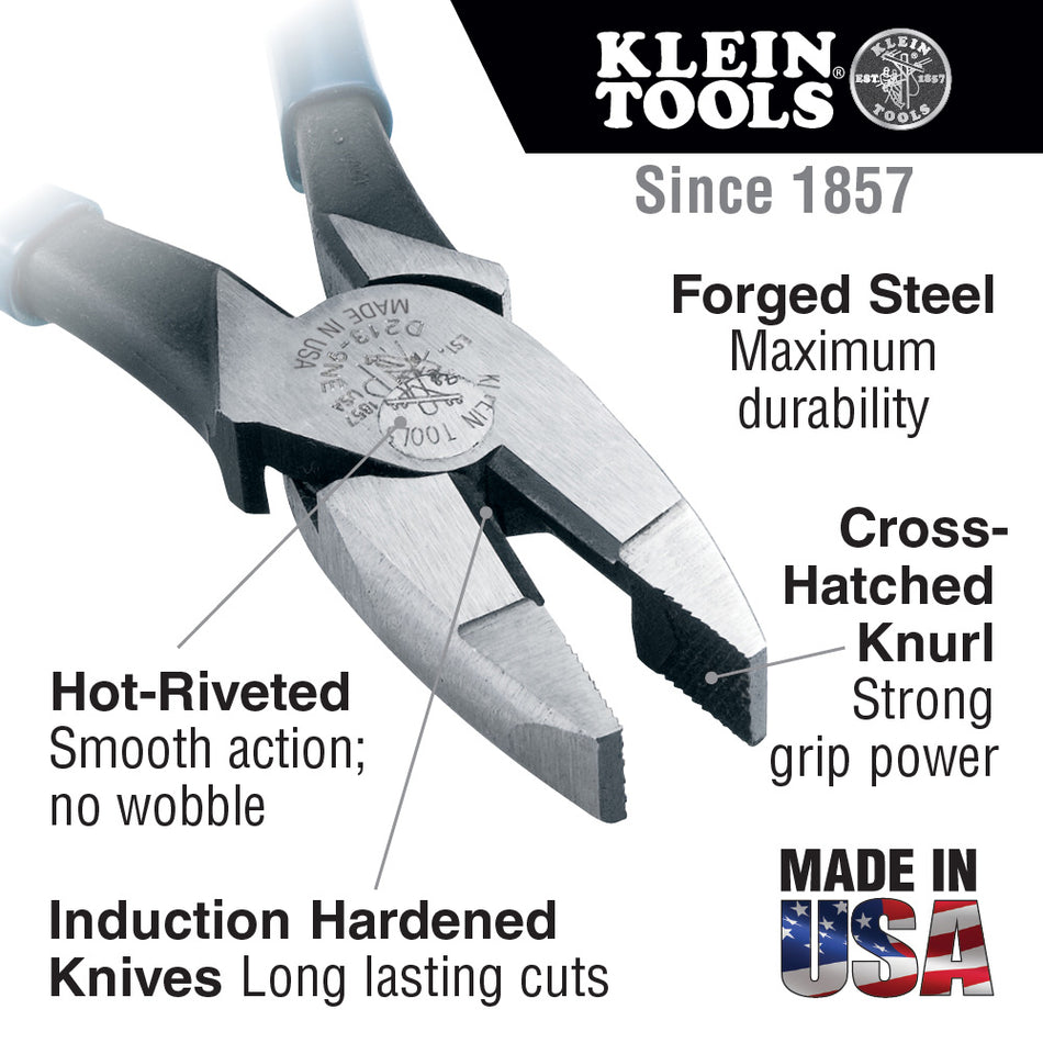 Lineman's Pliers with New England Nose, 238 mm